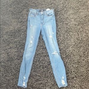light washed blue jeans from hollister
